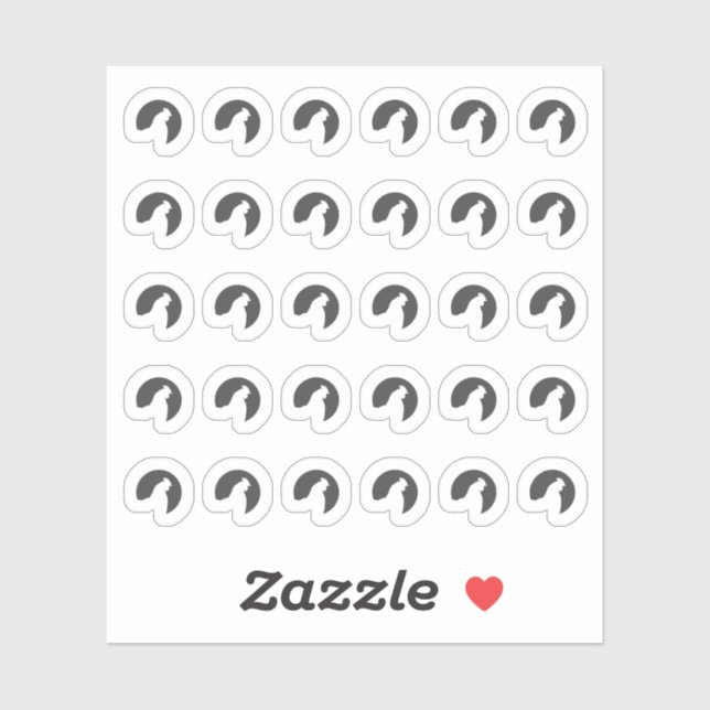 Dark Grey Chicken Wedding Place Cards Meal Choice Sticker (Sheet)