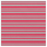 [ Thumbnail: Dark Grey & Crimson Colored Lines/Stripes Pattern Fabric ]