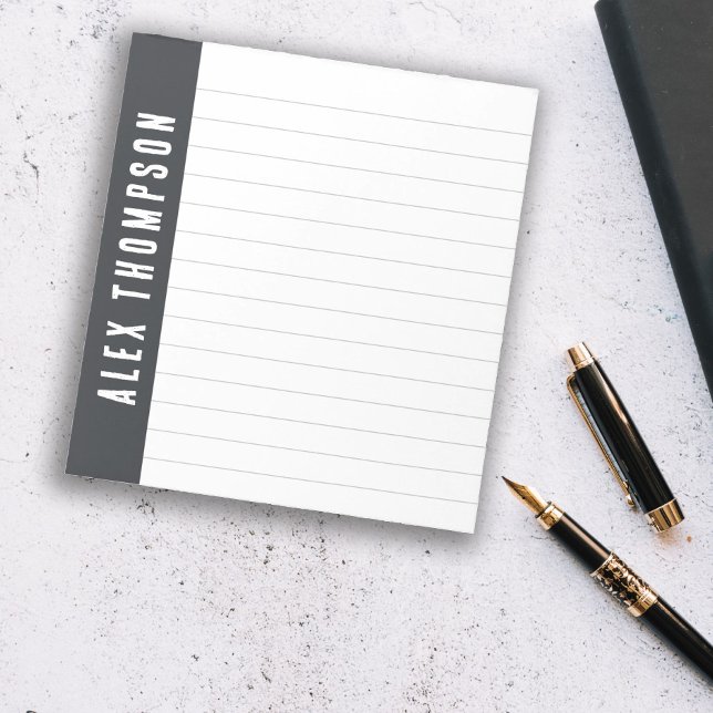 Dark Grey Custom Name Lined Notepad (Creator Uploaded)