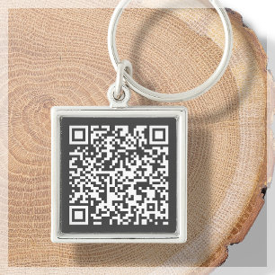 Dark Grey   Custom QR Code Scannable Keychain
