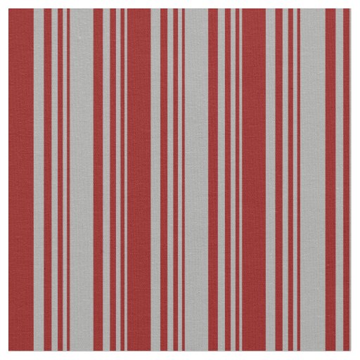 Dark Grey & Dark Red Stripes Pattern Fabric
