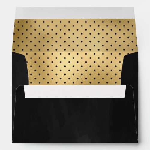 Dark Grey Faux Gold Foil Polka Dots Envelope