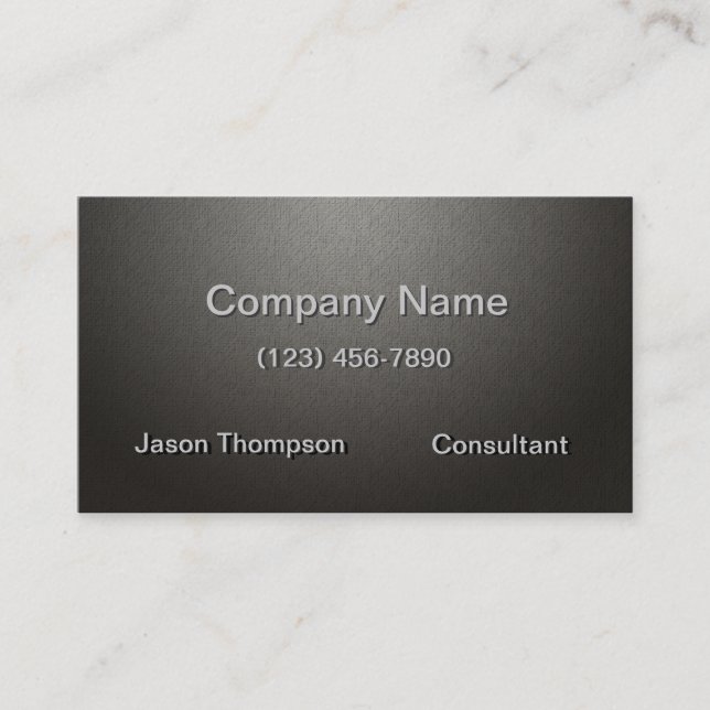 Dark Grey Flannel Weave Business Card (Front)