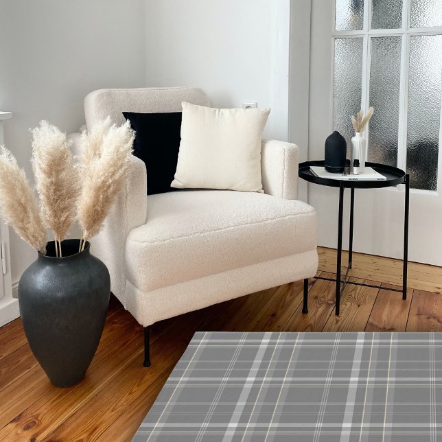 Dark Grey Framhouse Gingham Plaid Area  Rug (Dark Grey Framhouse Gingham Plaid Area Rug)