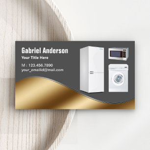 Dark Grey Gold Home Appliances Repair Business Card
