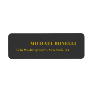 Dark Grey & Gold Professional Custom Name Address Label
