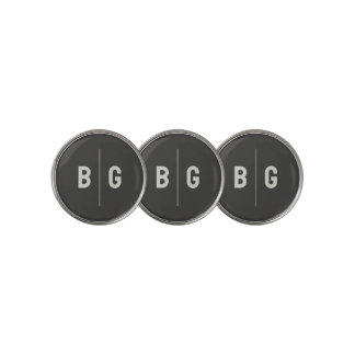 Dark Grey Golf Ball Markers with Custom Monogram