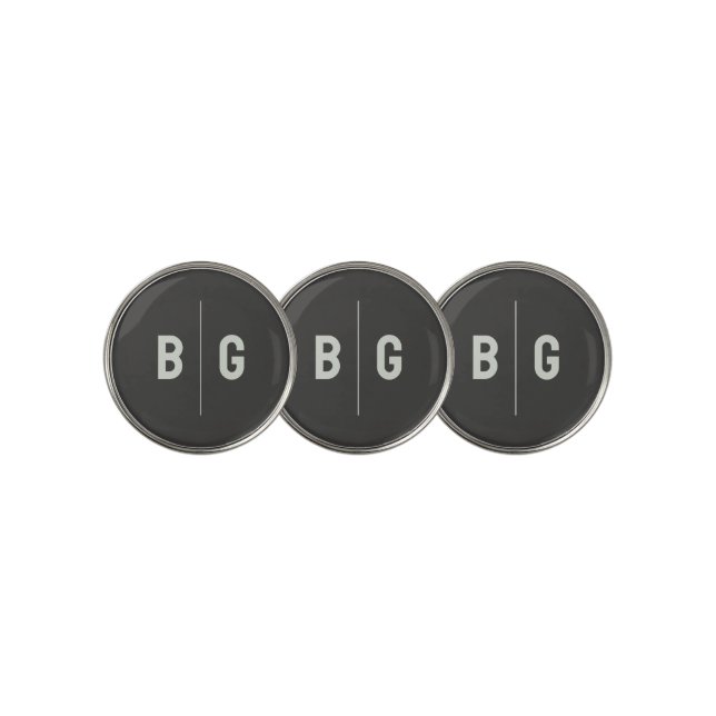 Dark Grey Golf Ball Markers with Custom Monogram (3 Up)