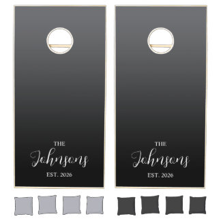 Dark Grey Gradient Wedding Cornhole Set