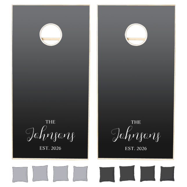 Dark Grey Gradient Wedding Cornhole Set (Set)
