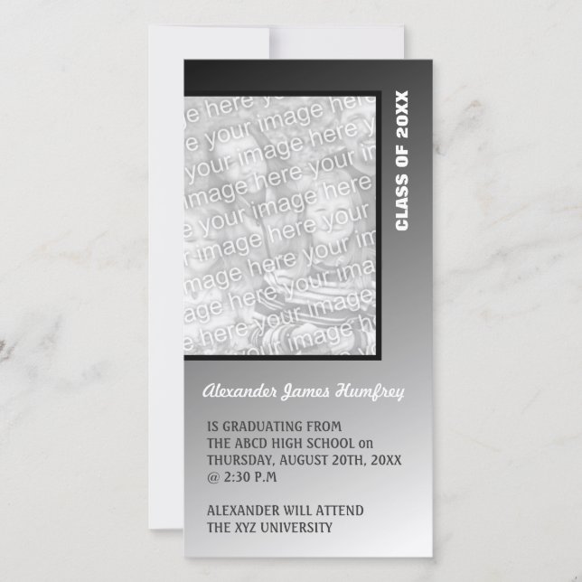 Dark Grey Graduation Announcement (Front)