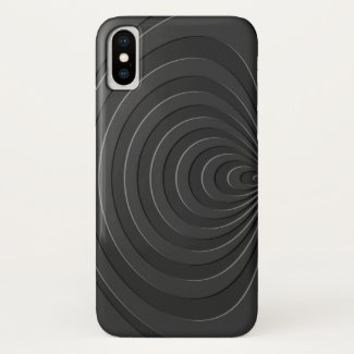 Dark grey, graphite curves geometric waves pattern Case-Mate iPhone case