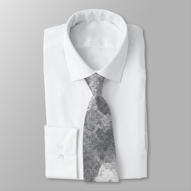 Dark Grey Marble Texture Pattern  Neck Tie (Tied)