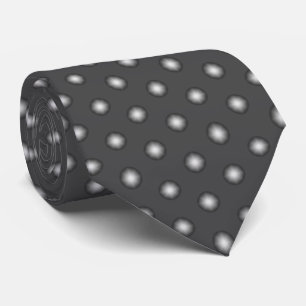 Dark Grey Modern Polka Dot Pattern Neck Tie