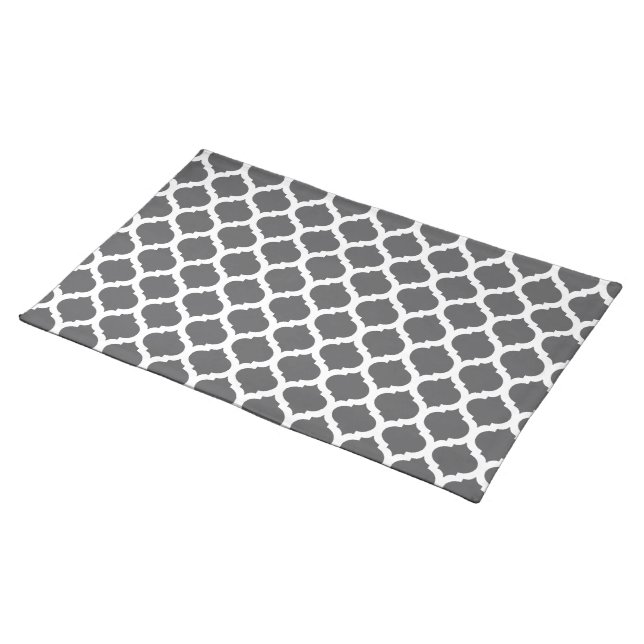 Dark Grey Moroccan Pattern Placemats (On Table)
