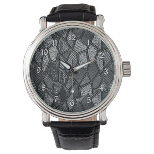 Dark Grey Mosaic Glass Wrist Watch