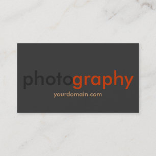 Dark Grey Orange Photographer Artist Business Card