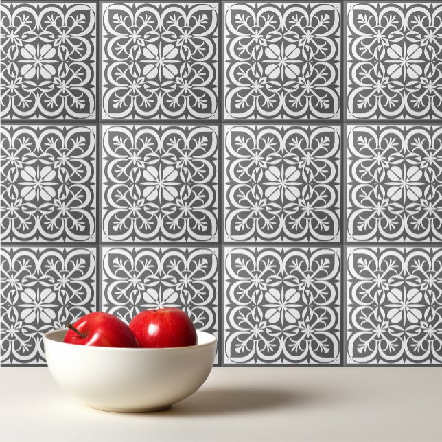 Dark grey pattern Portuguese Mediterranean  Ceramic Tile (Creator Uploaded)