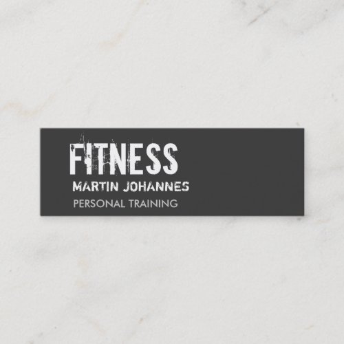 Dark Grey Personal Trainer Skinny Business Card