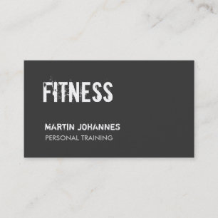 Dark Grey Personal Trainer Standard Business Card