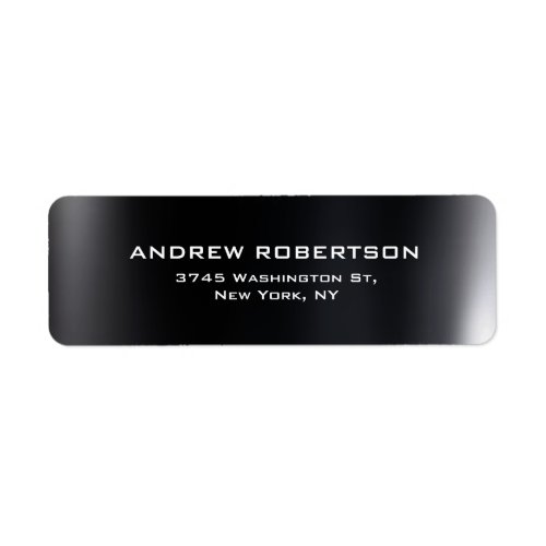 Dark Grey Plain Elegant Return Address Label