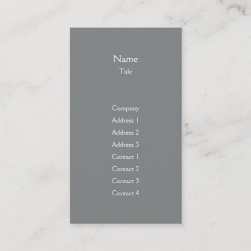 Dark Grey Plain Vertical - Business Business Card Templates