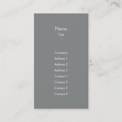 Customizable Dark Grey Plain Vertical - Business Business Card Templates