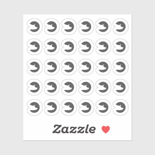 Dark Grey Pork Wedding Guests Meal Choice Sticker (Sheet)