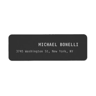 Dark Grey Professional Custom Name Address Best Label