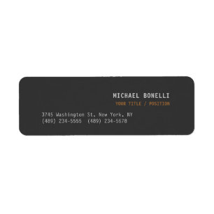 Dark Grey Professional Custom Name Position Best Label