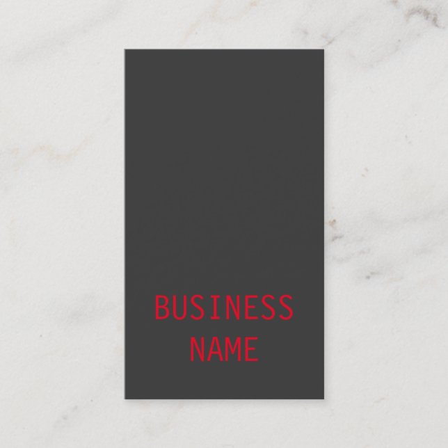 Dark Grey Red Consultant Manager Professional Business Card (Front)