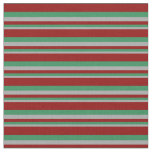 [ Thumbnail: Dark Grey, Sea Green & Dark Red Stripes Fabric ]