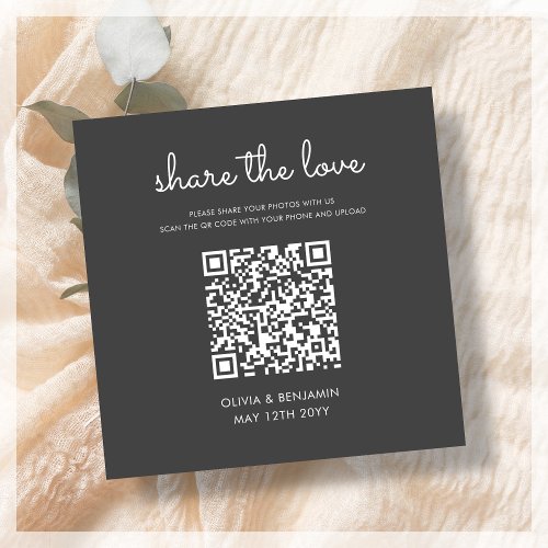 Dark Grey  Share The Love QR Code Enclosure Card