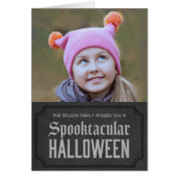 Dark Grey Spooktacular Halloween Photo Card