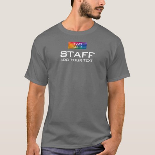 Dark Grey Staff Team Member Double Mens Sided T_Shirt