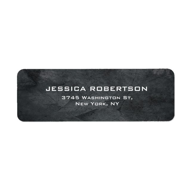 Dark Grey Texture Plain Elegant Modern Trendy Label (Front)