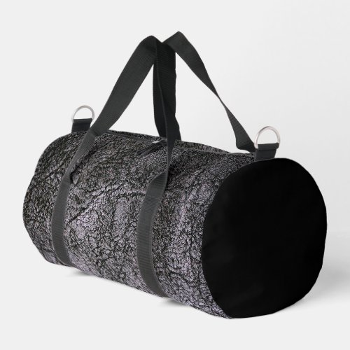 Dark Grey Textured Faux Leather  Duffle Bag