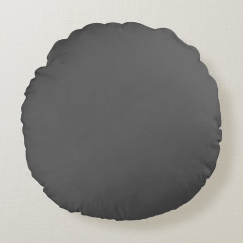 Dark Grey Uni Color Round Pillow