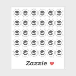 Dark Grey Vegetarian Wedding Place Meal Choice Sticker