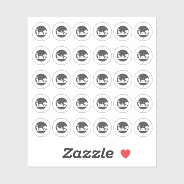 Dark Grey Vegetarian Wedding Place Meal Choice  Sticker (Sheet)