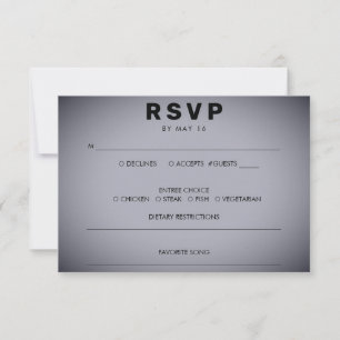 Dark Grey Vignette Wedding RSVP Card