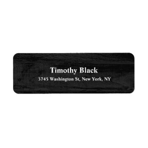 Dark Grey Wood Elegant Plain Modern Style Label