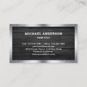 Dark Grey Wood House Roofing Construction Roofer Business Card (Back)