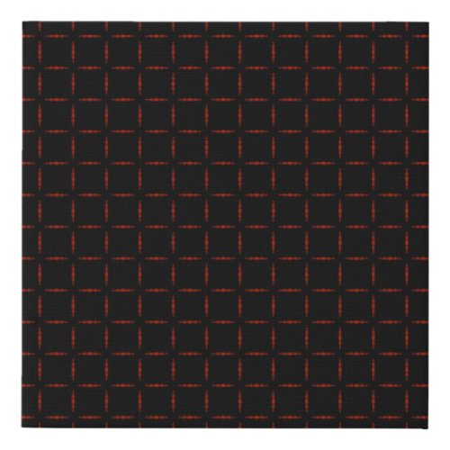 Dark Grid Background _ Red Faux Canvas Print