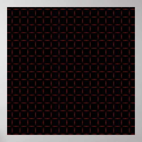 Dark Grid Background _ Red Poster
