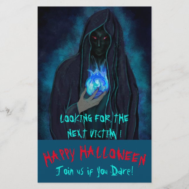 Dark Grim Reaper Halloween Party Invitation Flyer (Front)