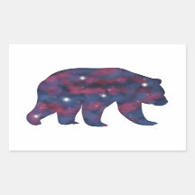 Dark Grizzly Bear Starscape Sticker