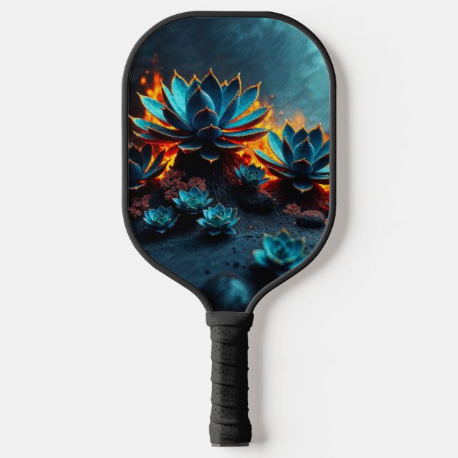 Dark Ground, Saturated Accents Carbon Fiber Pickleball Paddle (Front)
