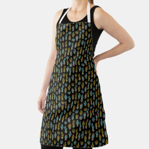 Dark Grunge Cactus Pattern Apron