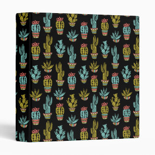 Dark Grunge Cactus Pattern Binder